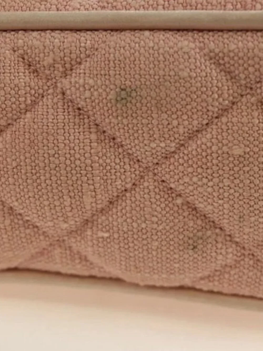 CHANEL Matelasse Chain Shoulder Bag Canvas Pink Gold CC Auth 183065M